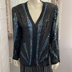 Vintage Sequin Jacket Sz L
